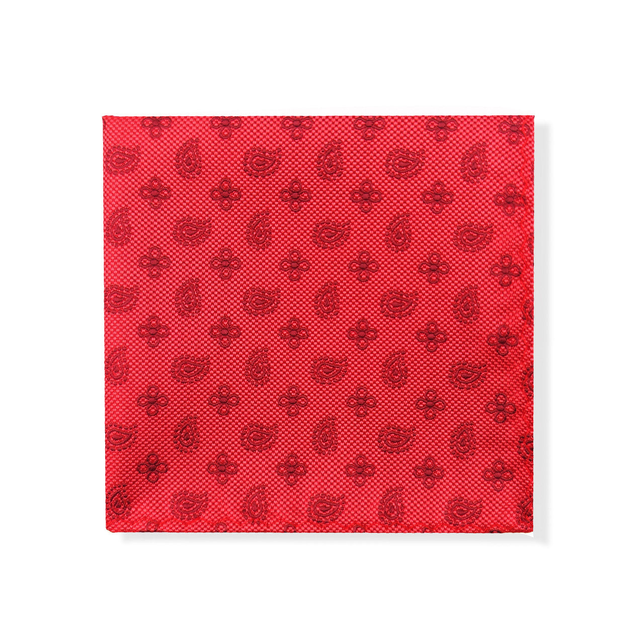 Red Geometric Tie & Pocket Square Set-2