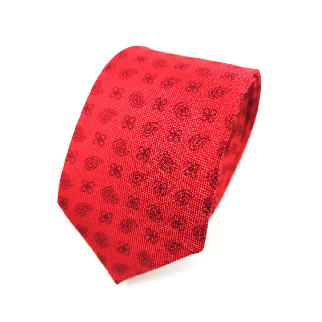 Red Geometric Tie & Pocket Square Set-1