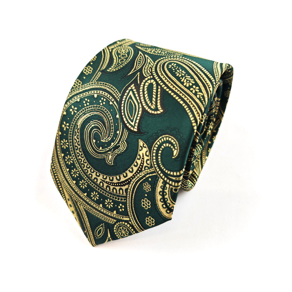 Green Paisley Tie & Pocket Square Set-2