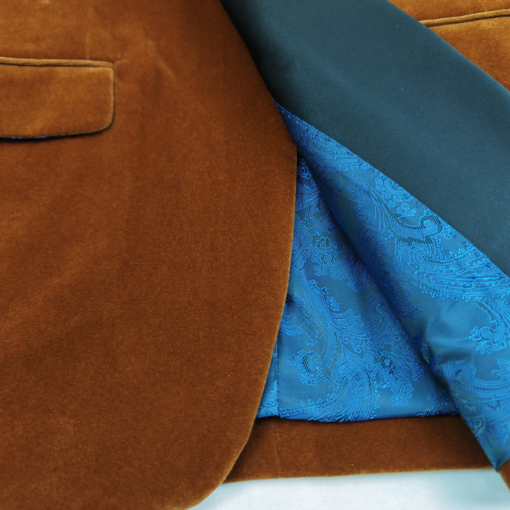 Men's Camel Velvet Dinner Jacket-1