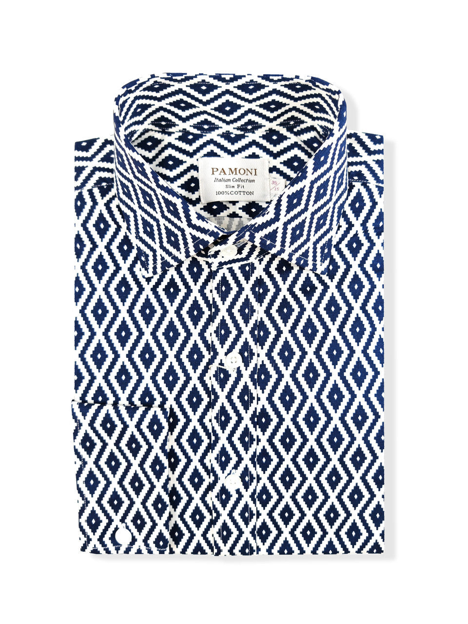 Navy Diamond Chevron Print Shirt-1