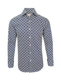 Navy Diamond Chevron Print Shirt-0