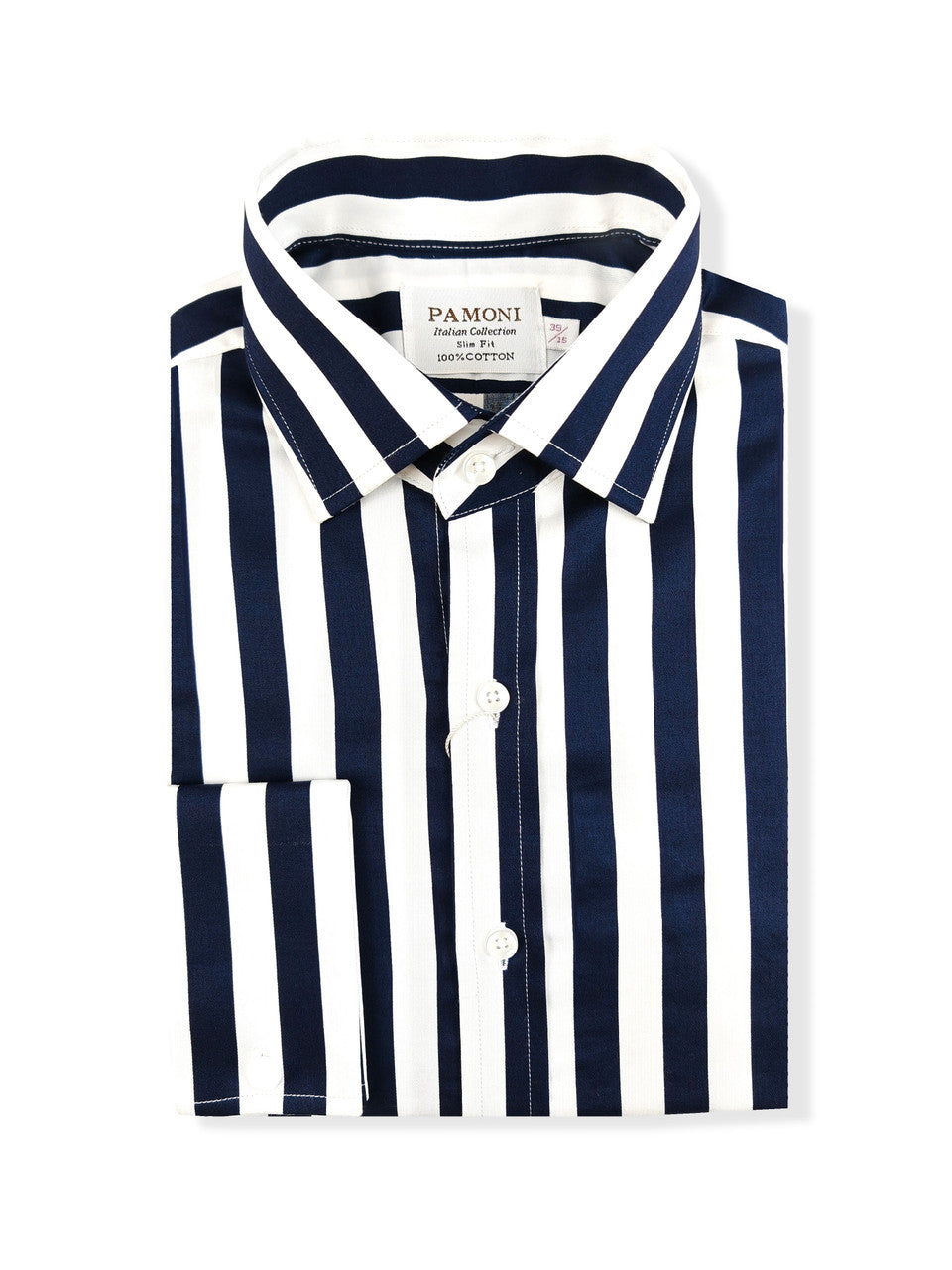White Navy Bold Stripe Shirt-1
