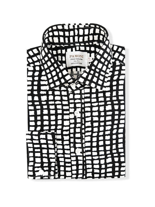 Black and White Checkered Shirt-1