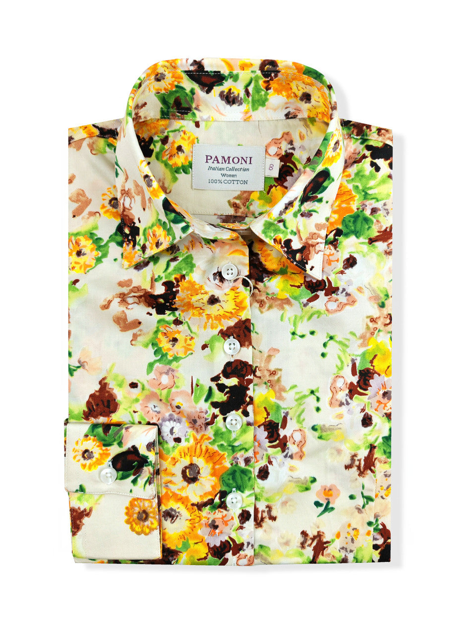 Yellow Brown Floral Print Shirt-1