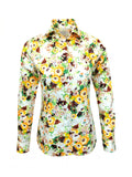 Yellow Brown Floral Print Shirt-0