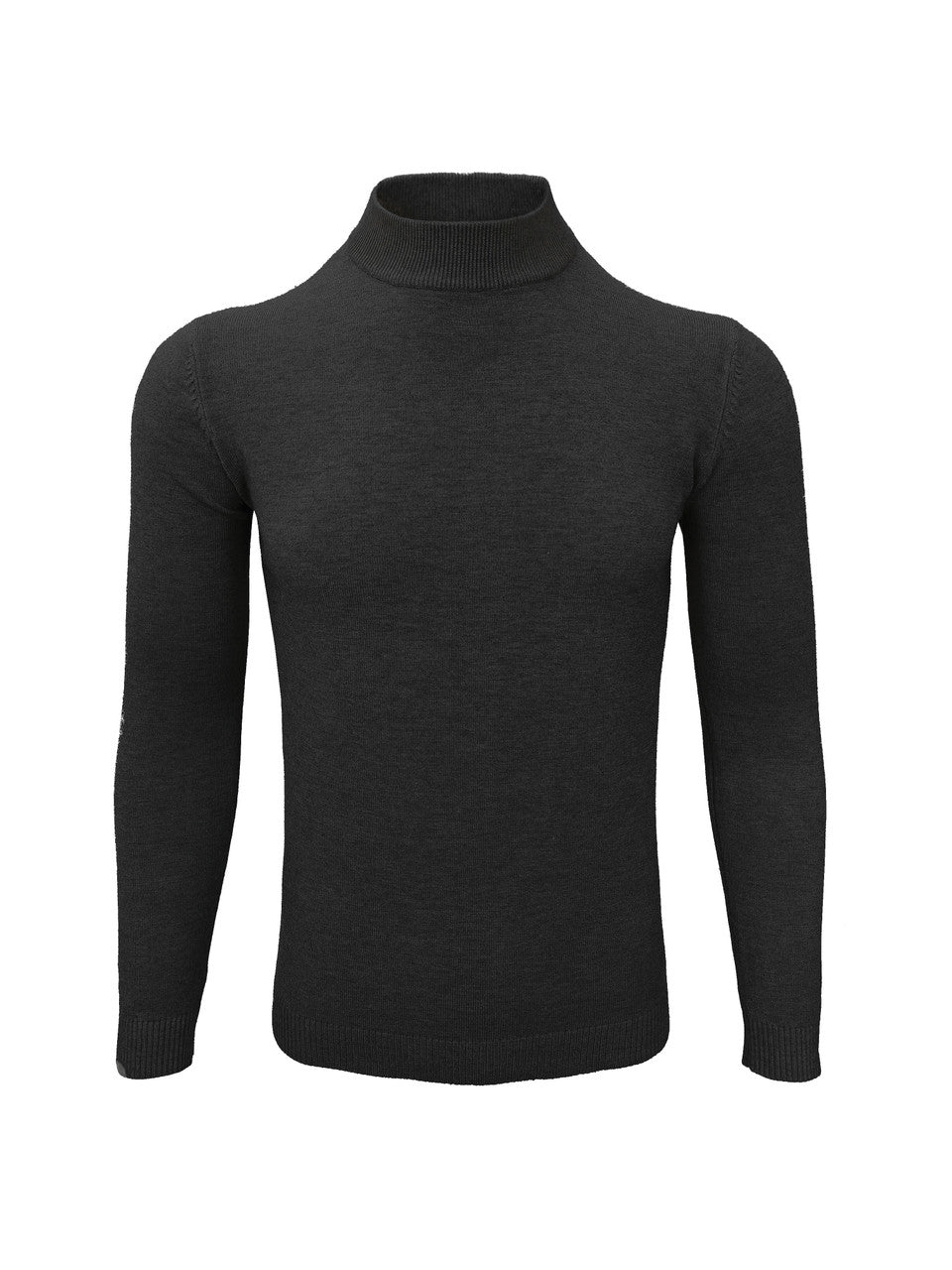 Black High Neck Slim Fit Jumper-2