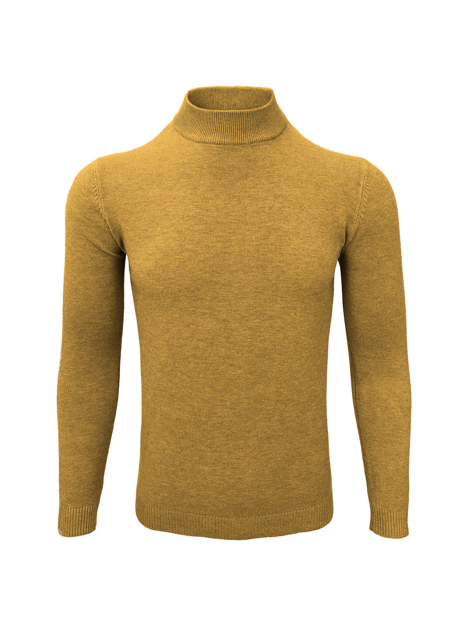 Mustard High Neck Slim Fit Jumper-2
