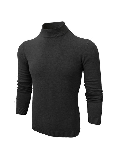 Black High Neck Slim Fit Jumper-0