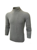 Grey High Neck Slim Fit Jumper-0