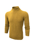 Mustard High Neck Slim Fit Jumper-0