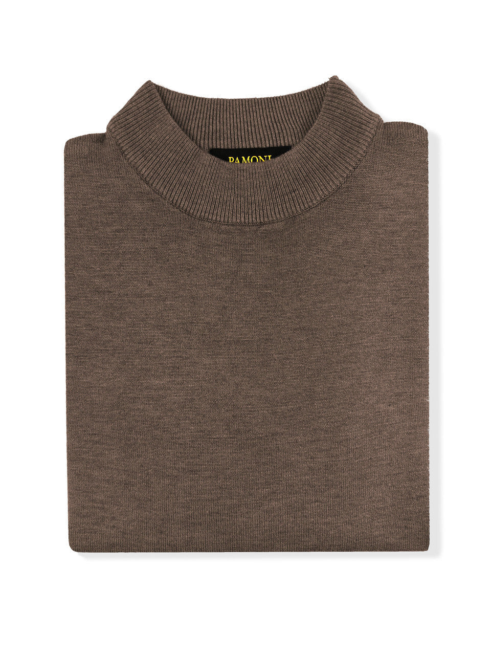 Brown High Neck Slim Fit Jumper-1