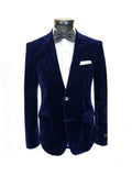 Men's Navy Velvet Blazer-0