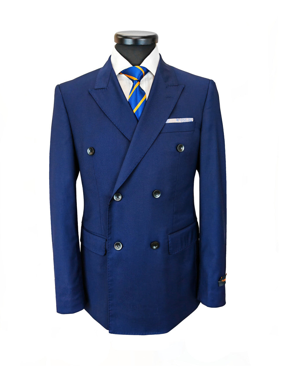 Navy Double Breasted Twill Suit-4
