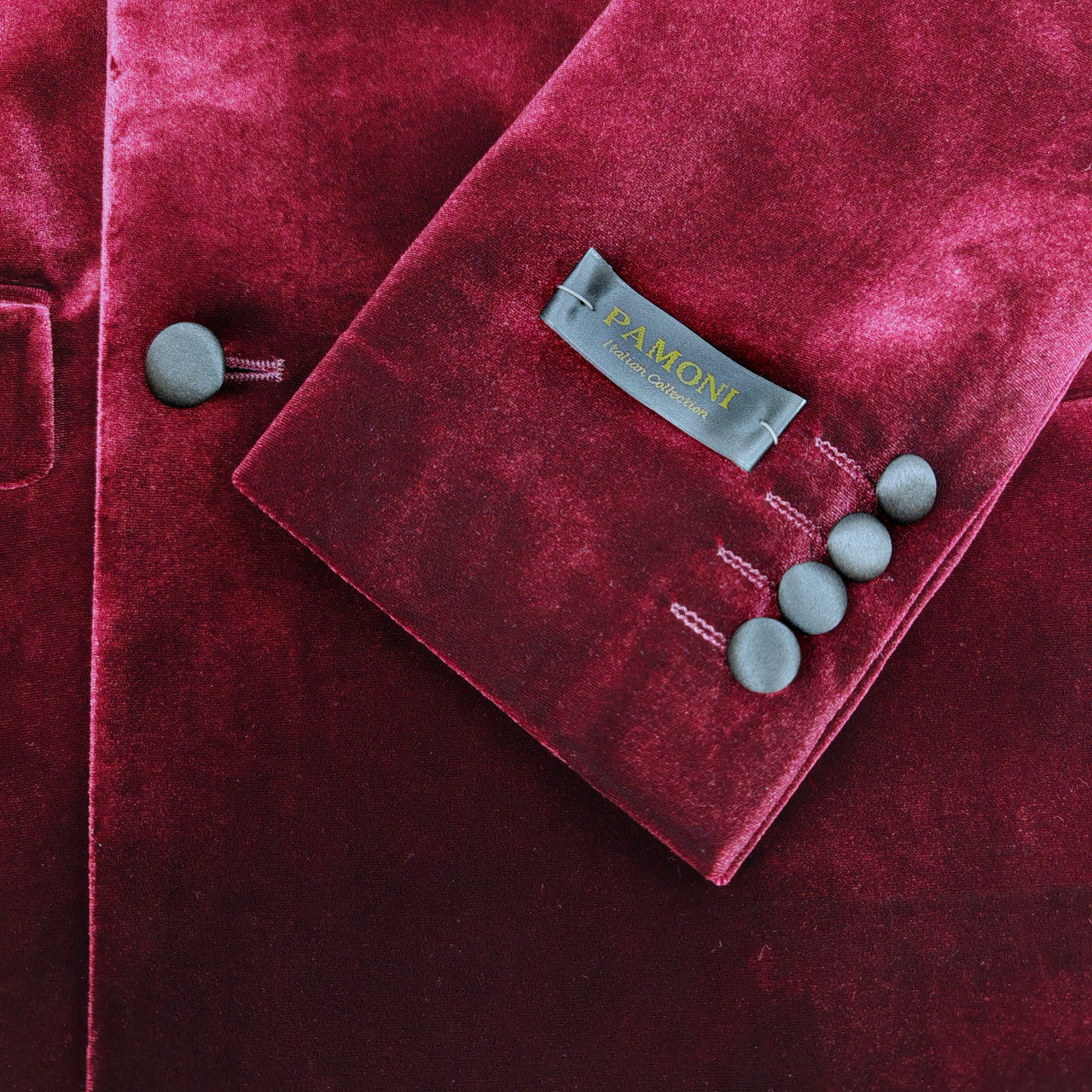 Burgundy Double Breasted Velvet Tuxedo Blazer-1