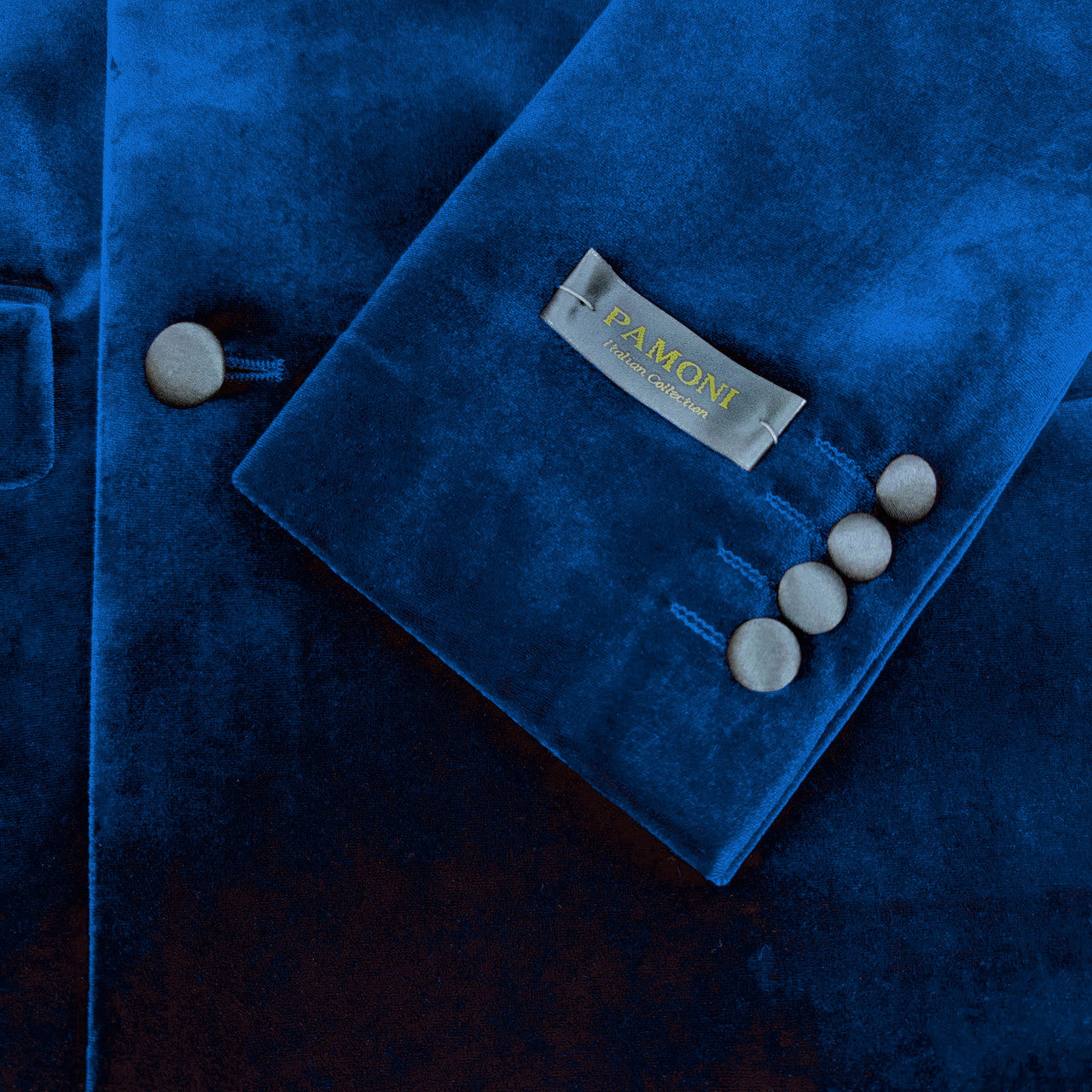 Royal Blue Double Breasted Velvet Tuxedo Blazer-1