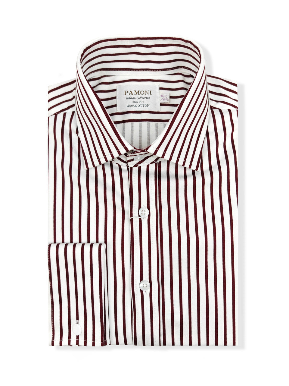 Men's Slim Fit Red & White Striped Shirt-1