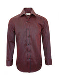 Men's Slim Fit Black & Red Striped Shirt-0