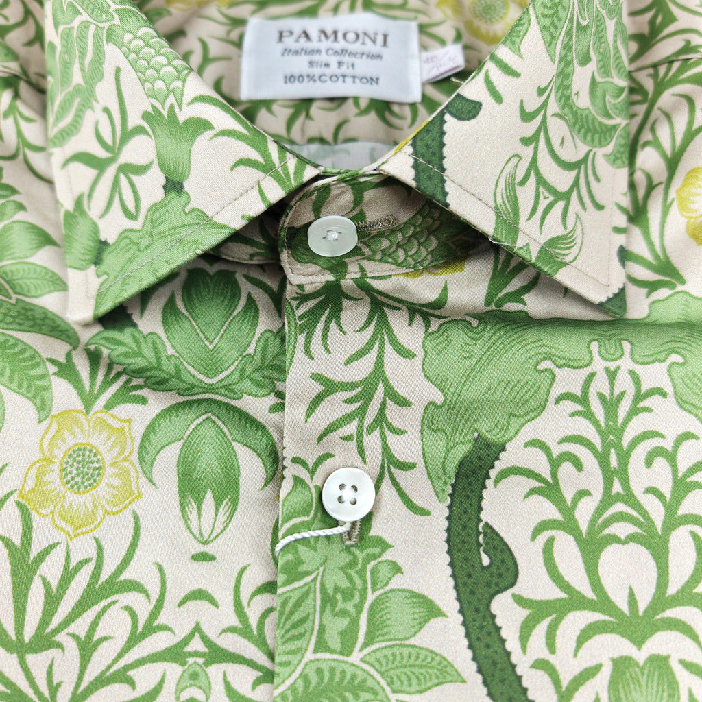 Green Nature-Inspired Design Short Sleeves Shirt-2
