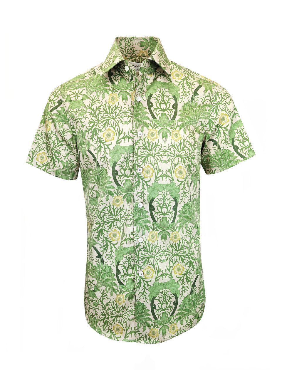 Green Nature-Inspired Design Short Sleeves Shirt-0