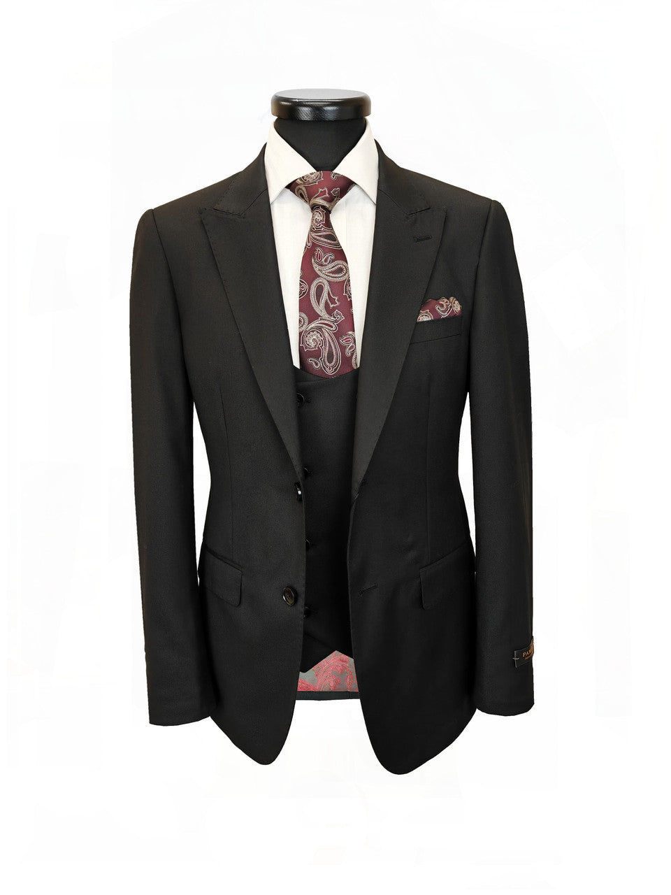 Men's 3-Piece Black Slim Fit Suit-4