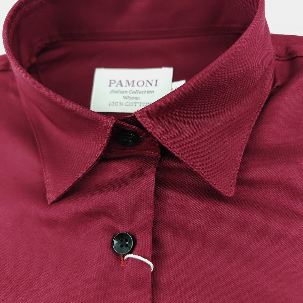 Burgundy Women's Fitted Shirt-3