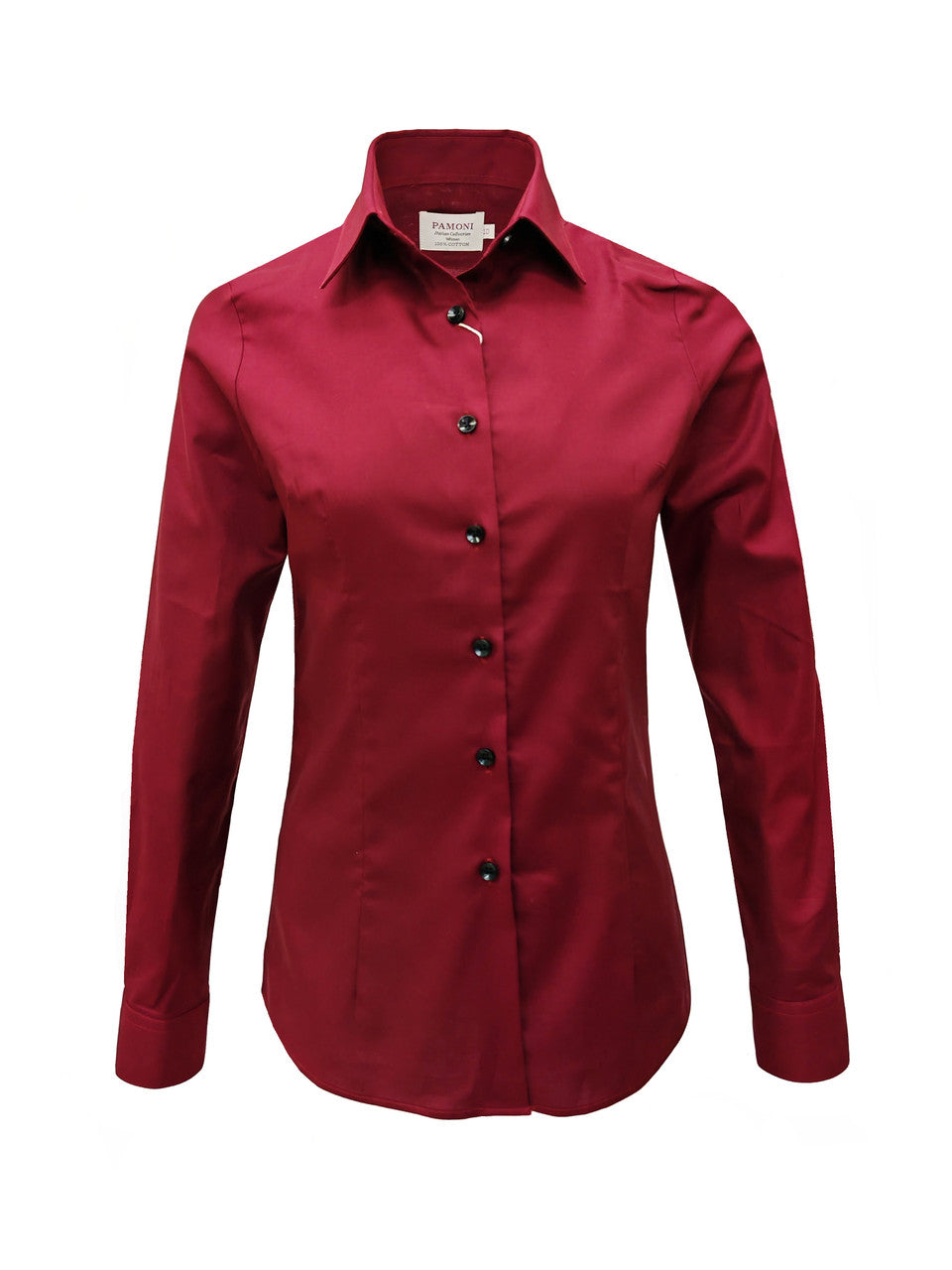 Burgundy Women's Fitted Shirt-1
