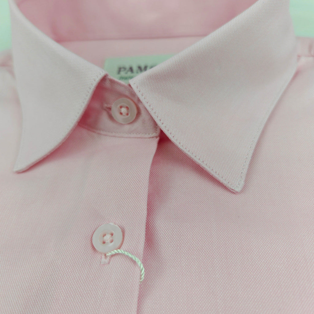 Women's Fitted Pink Oxford Shirt-3