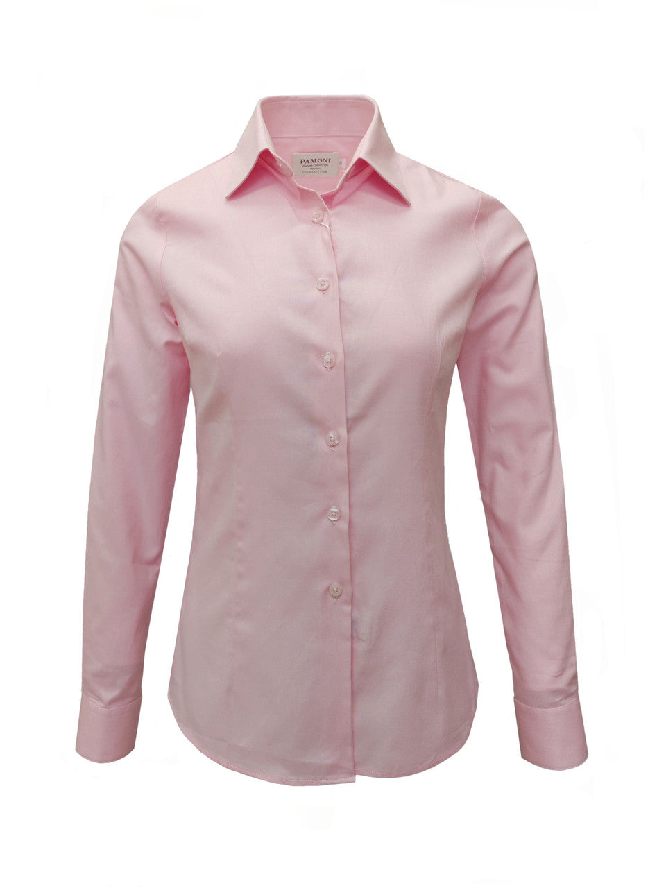 Women's Fitted Pink Oxford Shirt-1