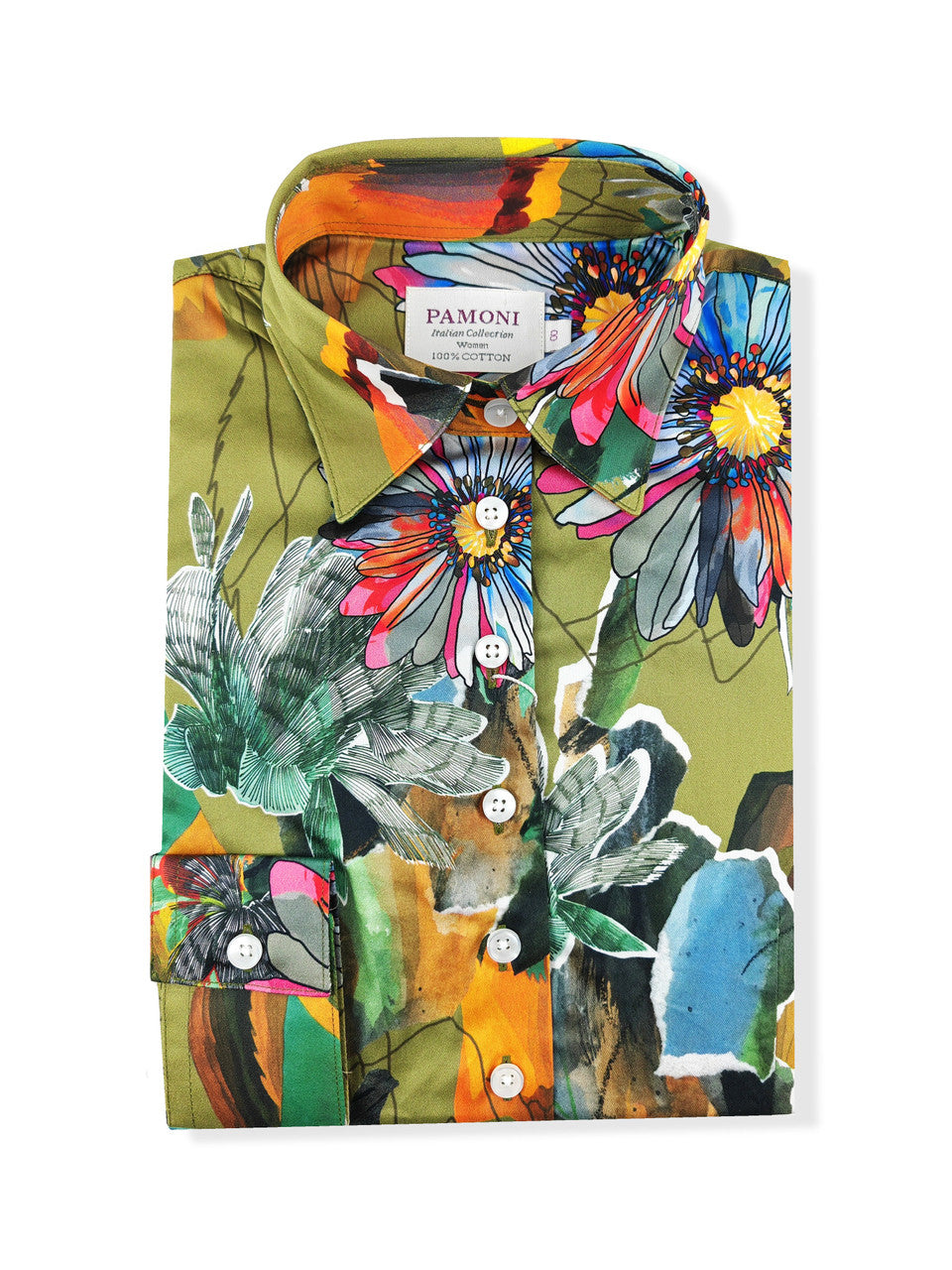Women's Vibrant Floral Print Fitted Shirt-2