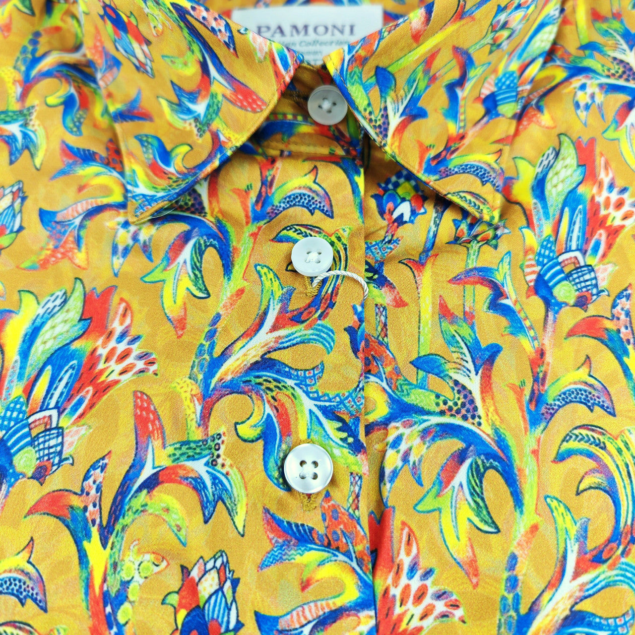 Golden Floral Breeze Women's Fitted Shirt-2