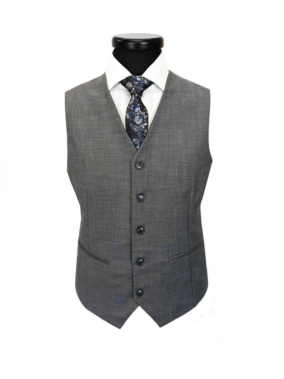 Grey Slim Fit 3-Piece Suit-2