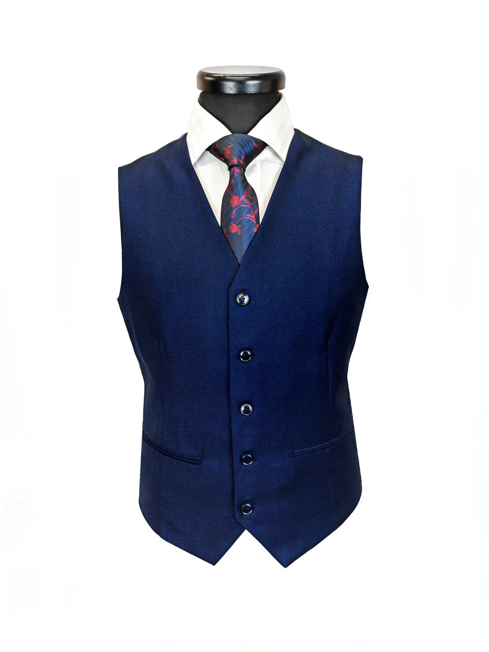 Men’s Navy Blue 3-Piece Slim Fit Suit-1