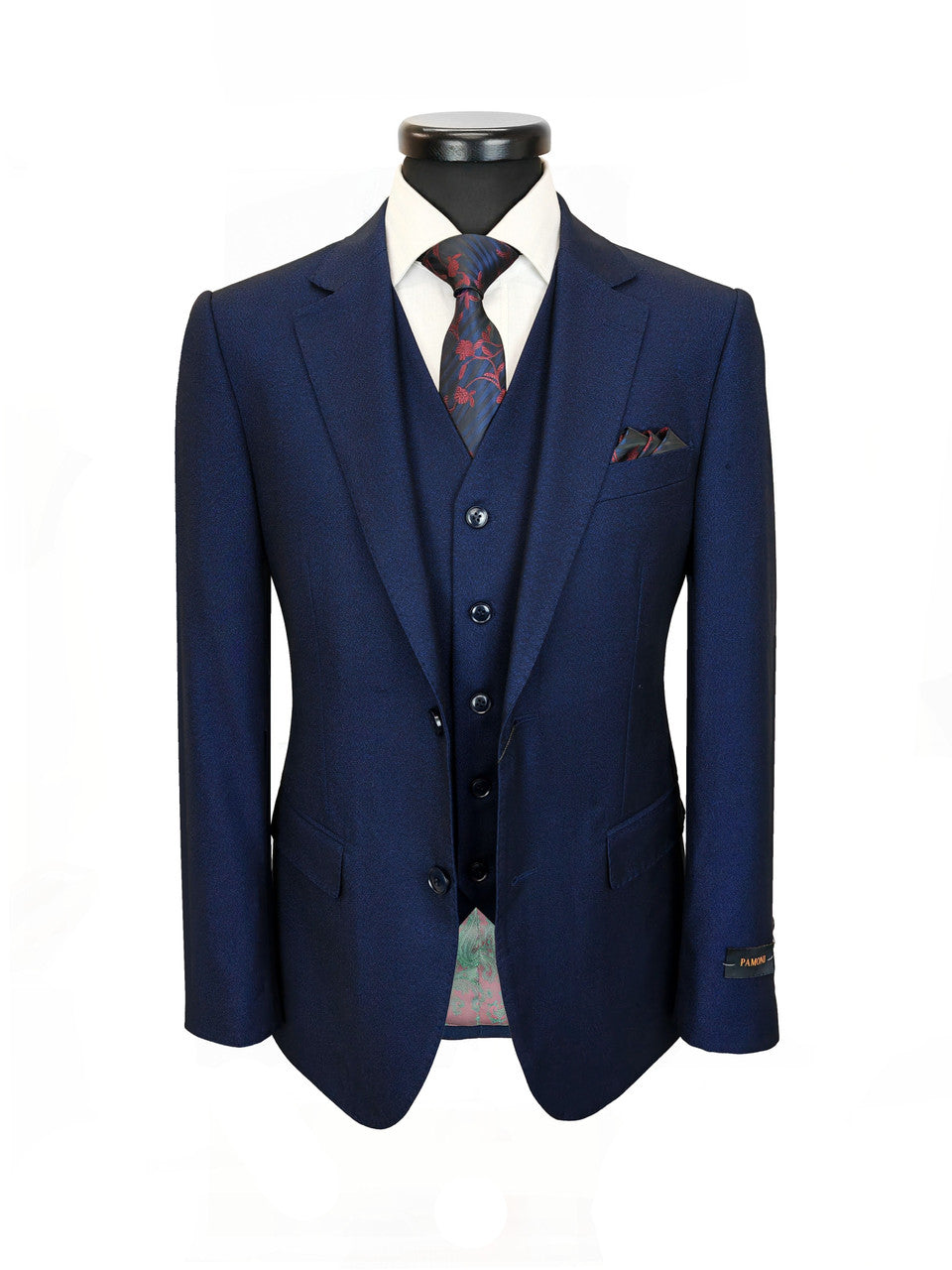 Men’s Navy Blue 3-Piece Slim Fit Suit-3