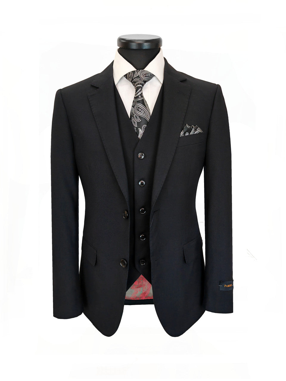 Men’s Black 3-Piece Slim Fit Suit-4