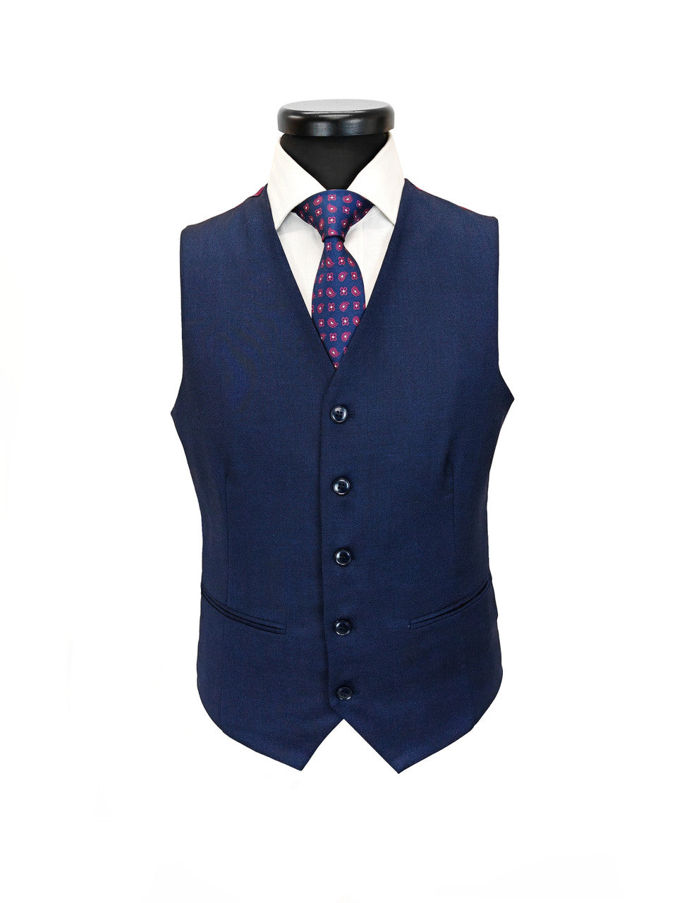 Navy Blue 2 Button 3-Piece Slim Fit Suit-2
