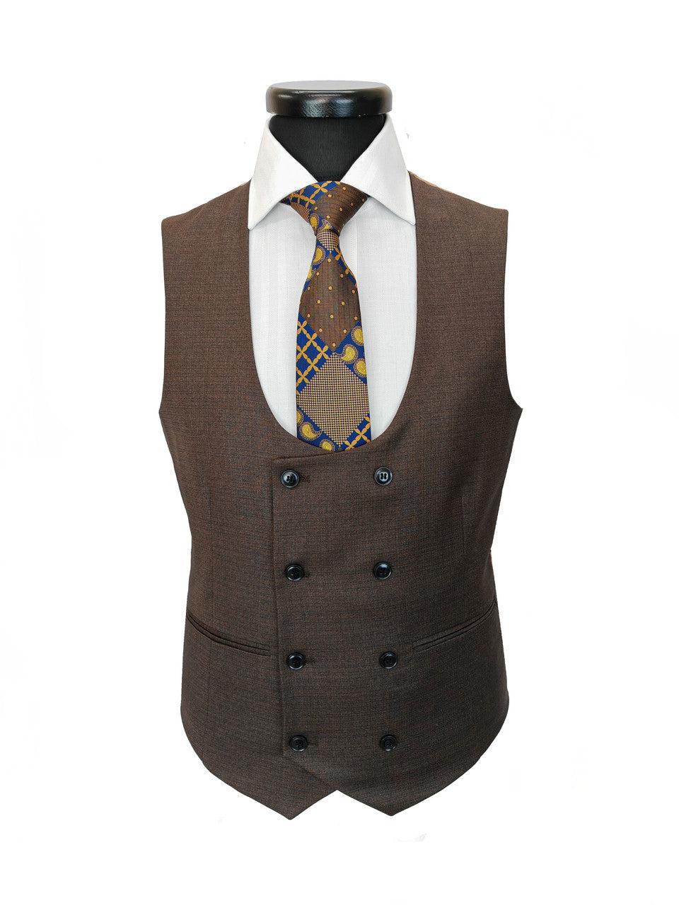Brown 3-Piece Wool Blend Suit-3