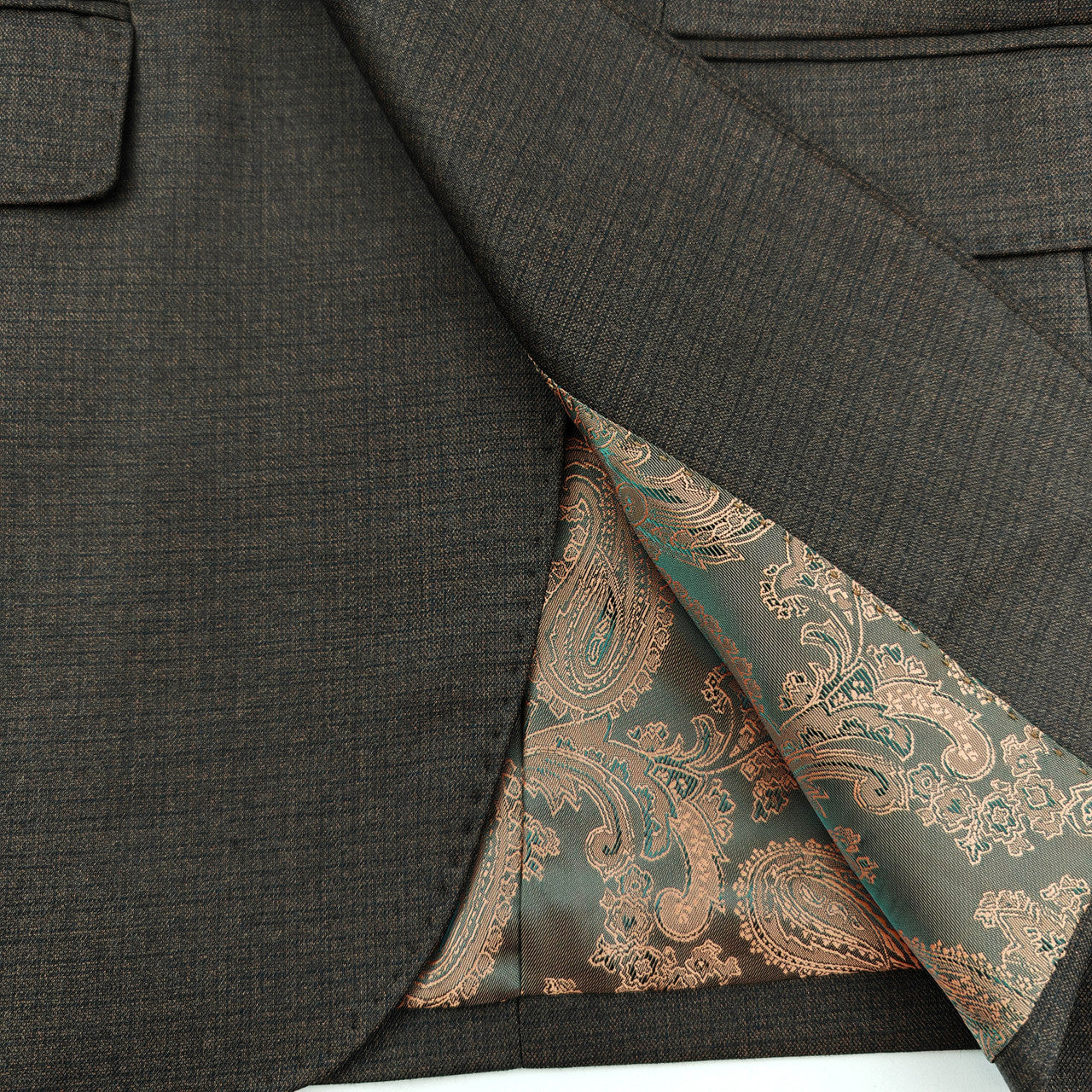 Brown 3-Piece Wool Blend Suit-1