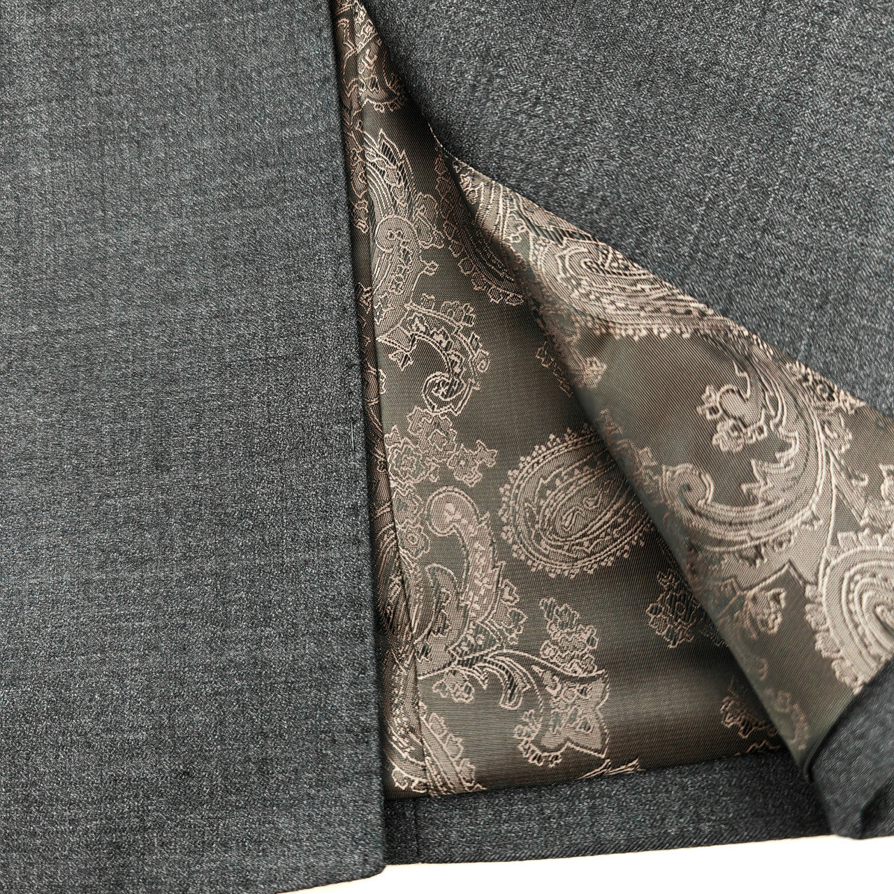 Men’s Grey Double-Breasted Wool Blend Suit-2