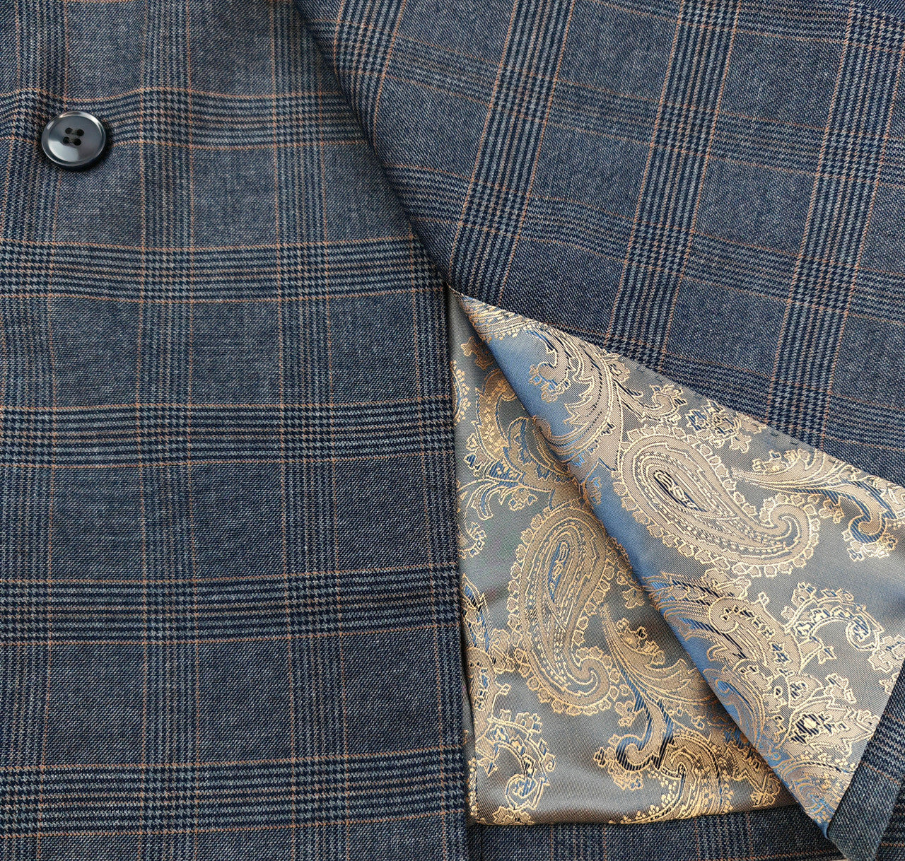 Charcoal Blue Glen Check Double-Breasted Suit-2