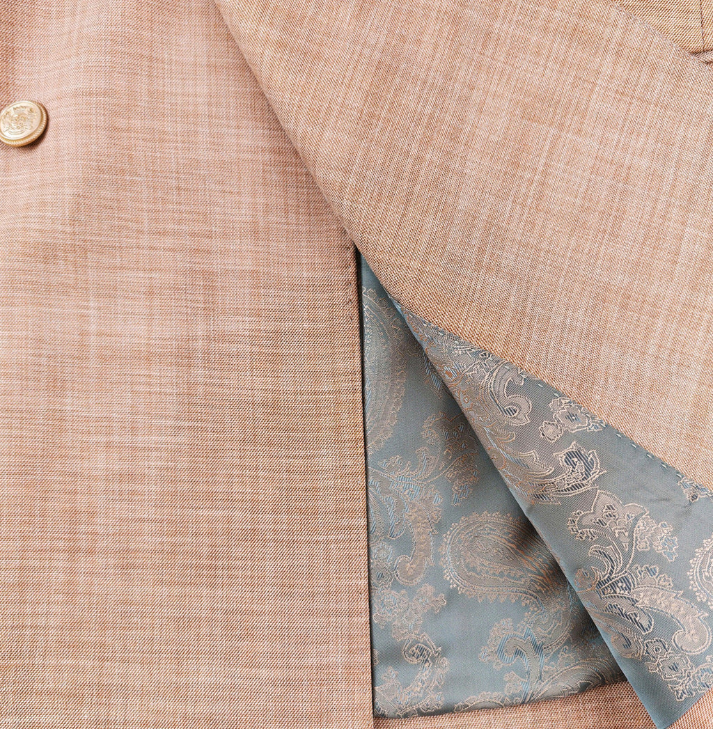Light Salmon Slim Fit Double-Breasted Suit-3