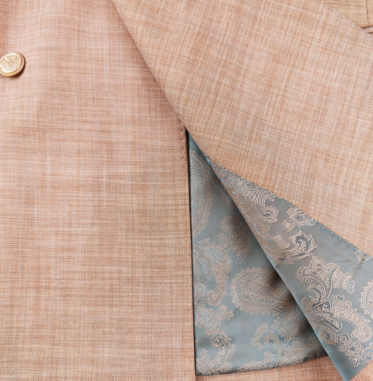 Light Salmon Slim Fit Double-Breasted Suit-3