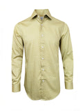 Men’s Yellow Diamond Print Slim Fit Cotton Shirt-0