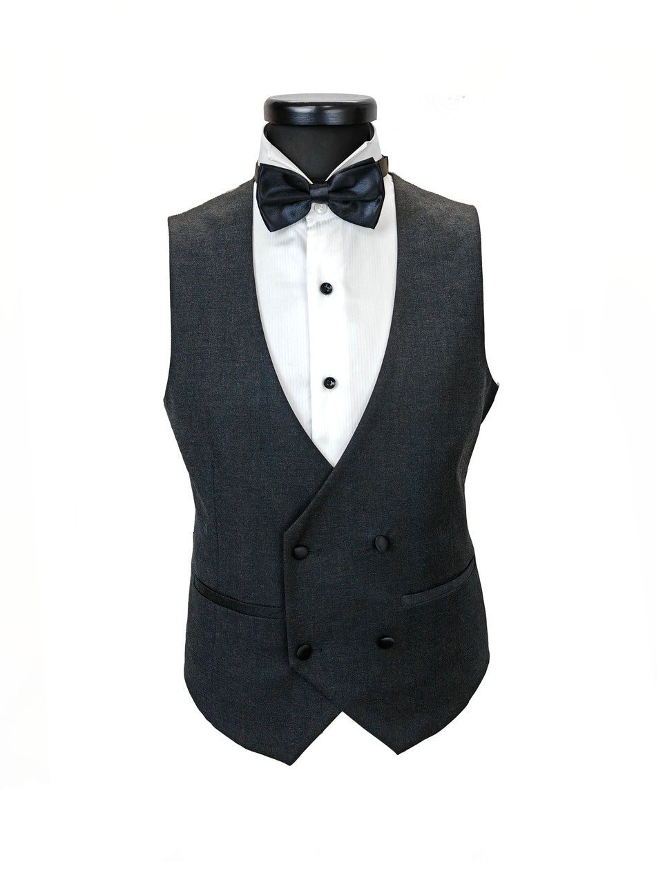 Men’s Slim Fit Wool-Blend Tuxedo with Satin Shawl Lapels – Charcoal-3