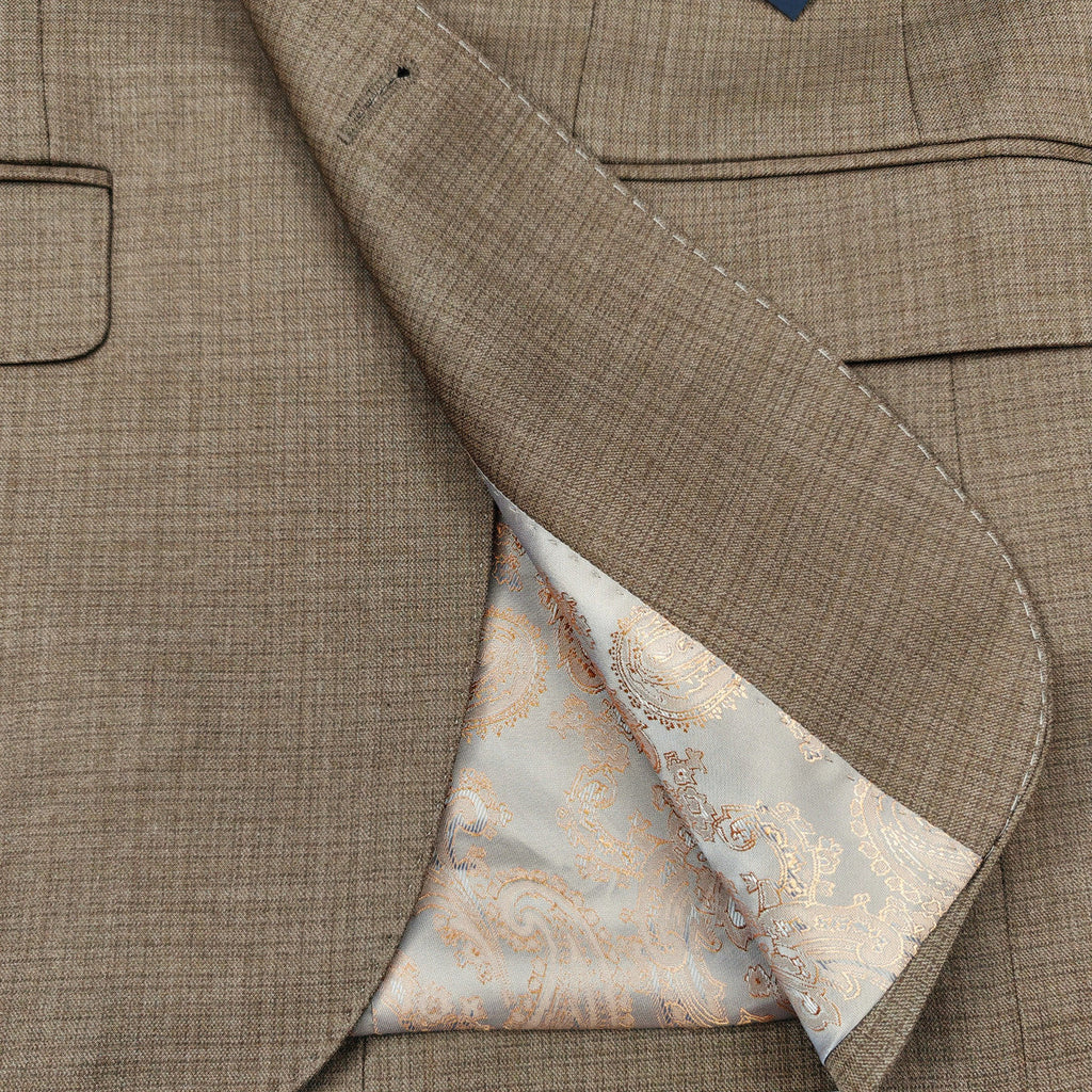 Men’s Slim Fit 3-Piece Wool-Blend Suit – Light Brown-4