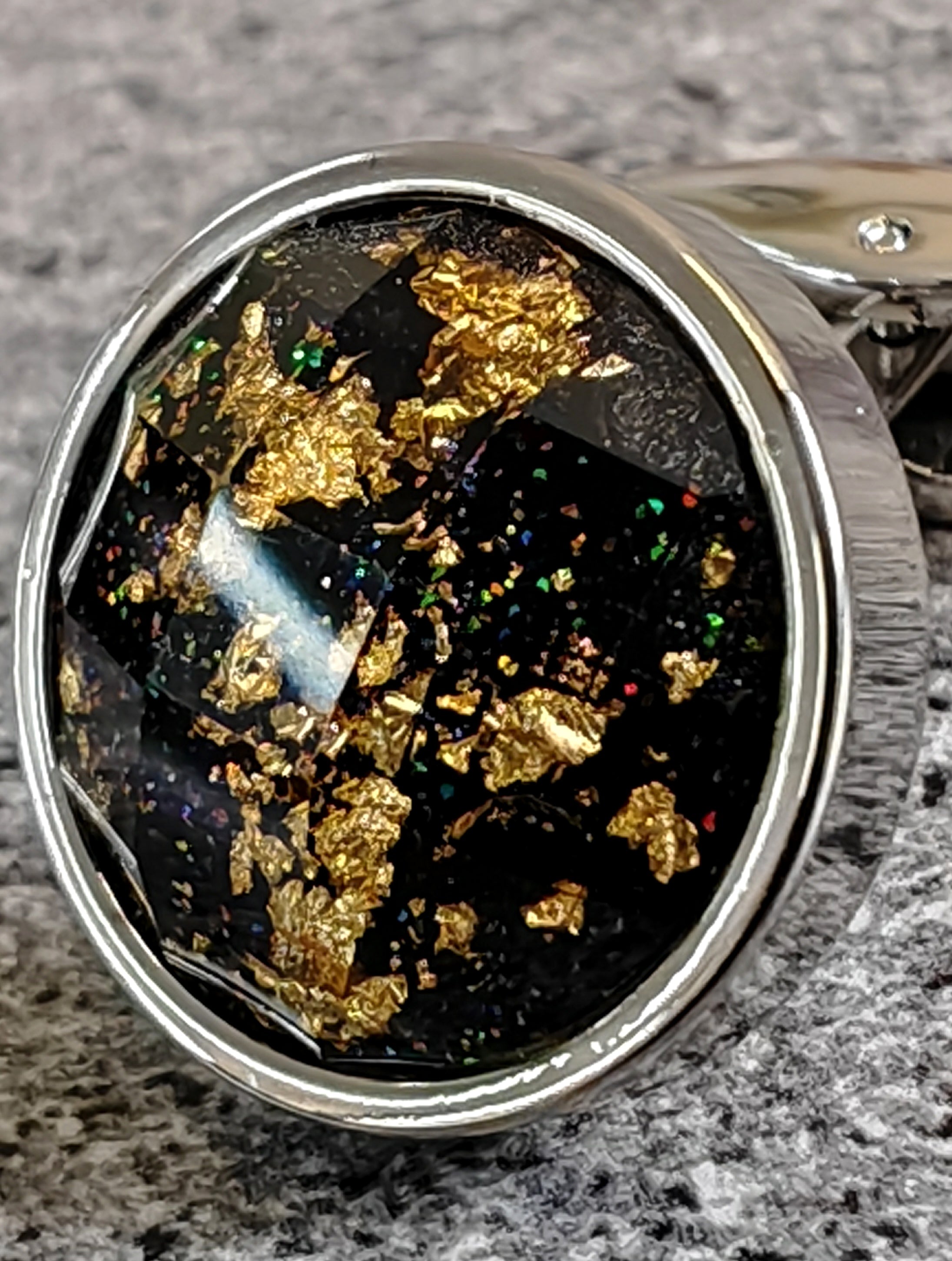 Midnight Gold Leaf Cufflinks-1