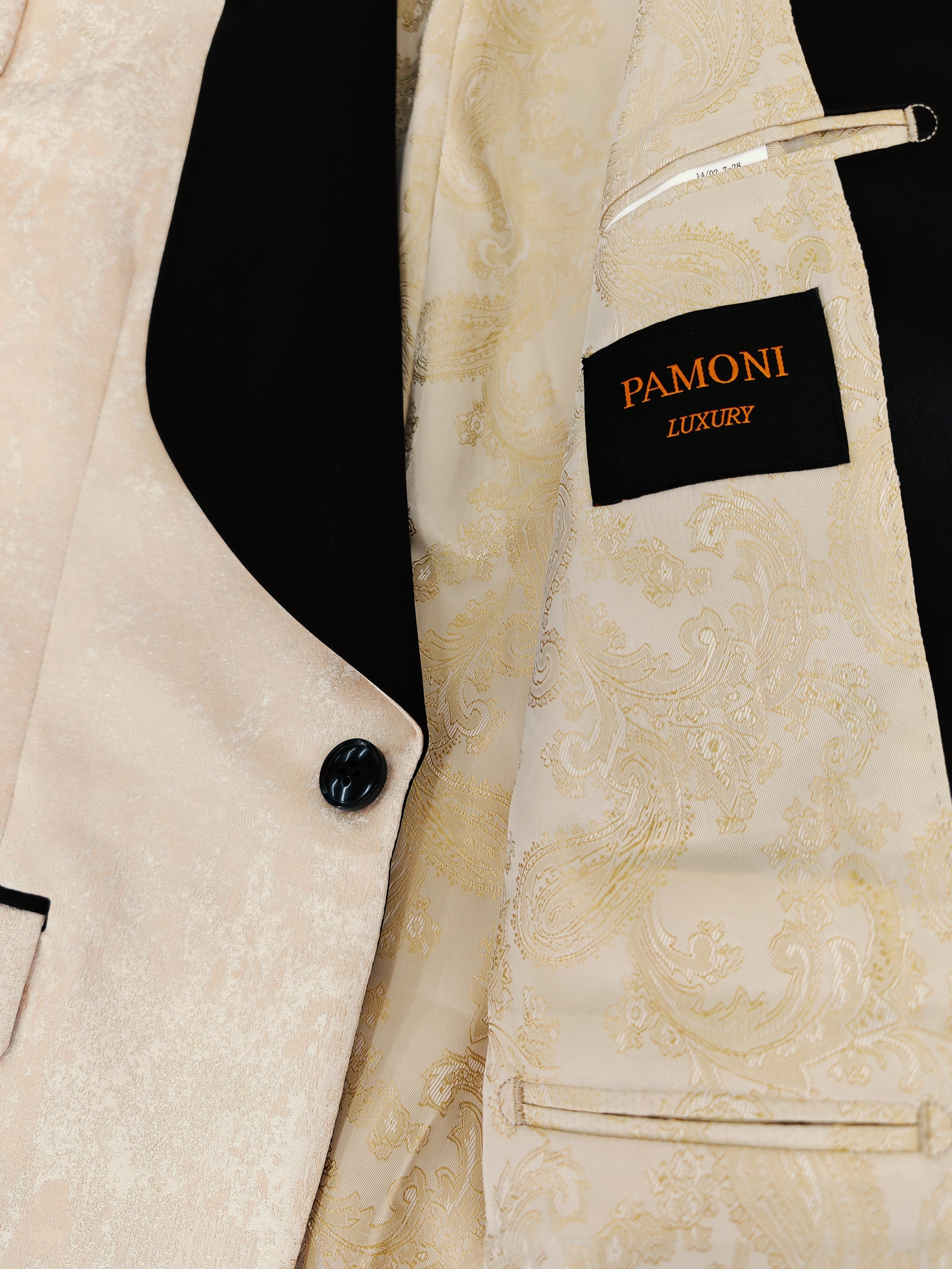 The "Midnight Gala" Champagne Tuxedo Set-4