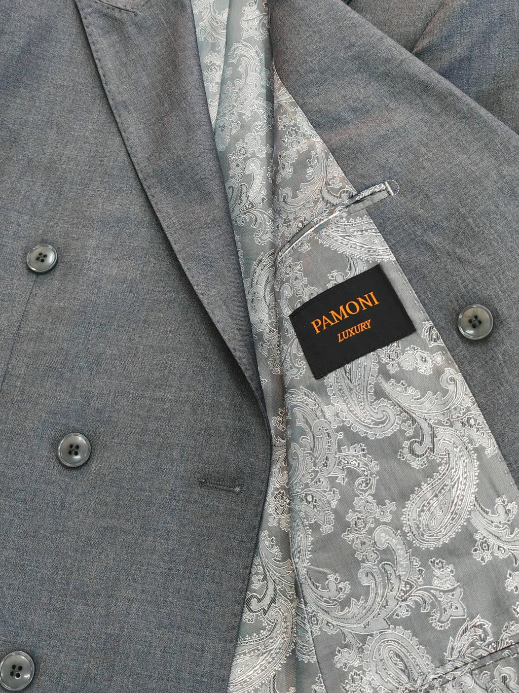Modern Grey Slim Fit Double-Breasted Suit-3