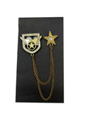 Winged Heraldic Emblem Chain Lapel Pin-0