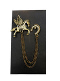 Jewelled Pegasus Chain Lapel Pin-2